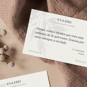 Tarjetón con nota personalizada